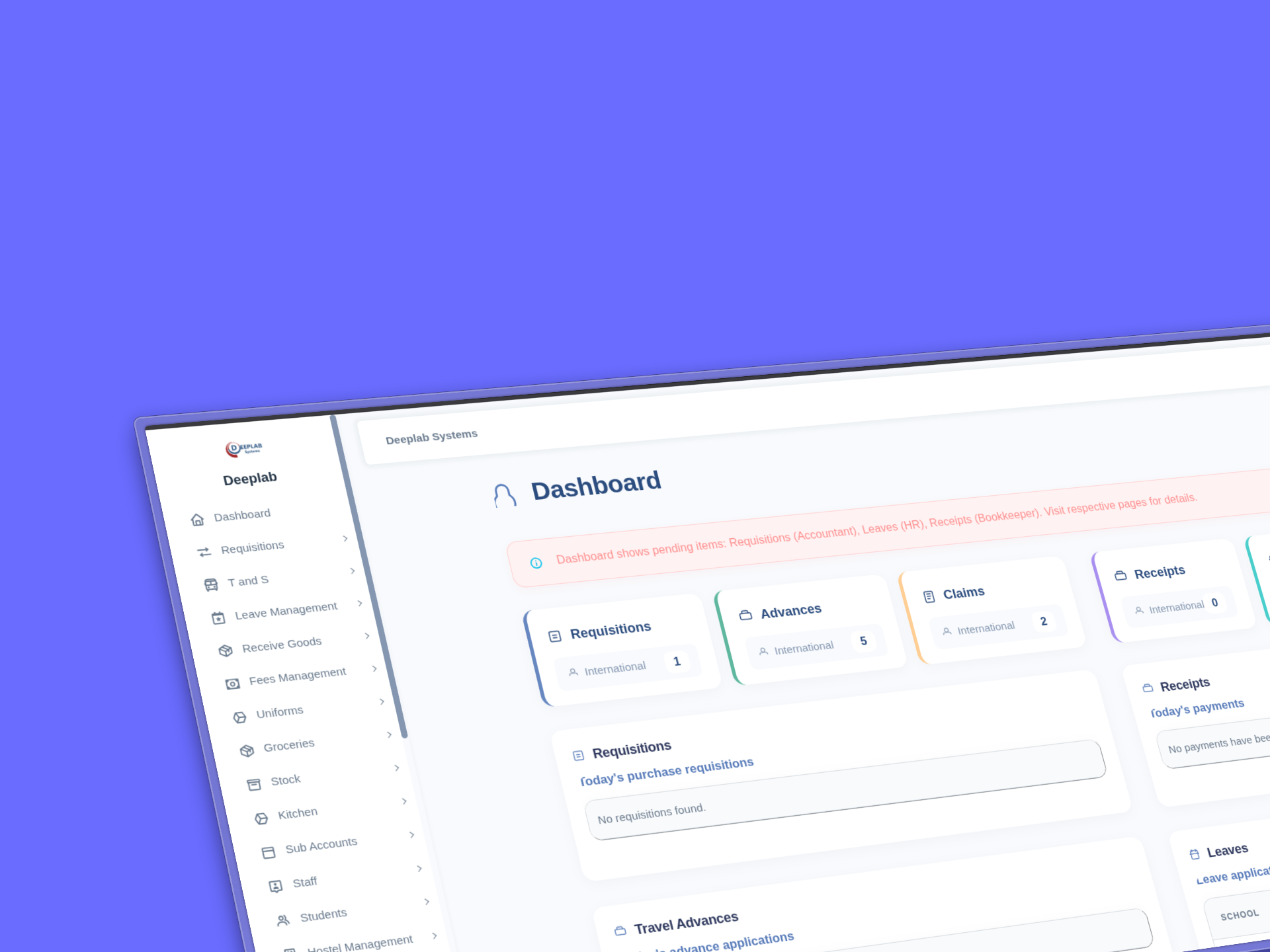 E-Learning ERP Screenshot 1