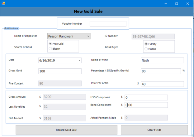 Gold Sales
